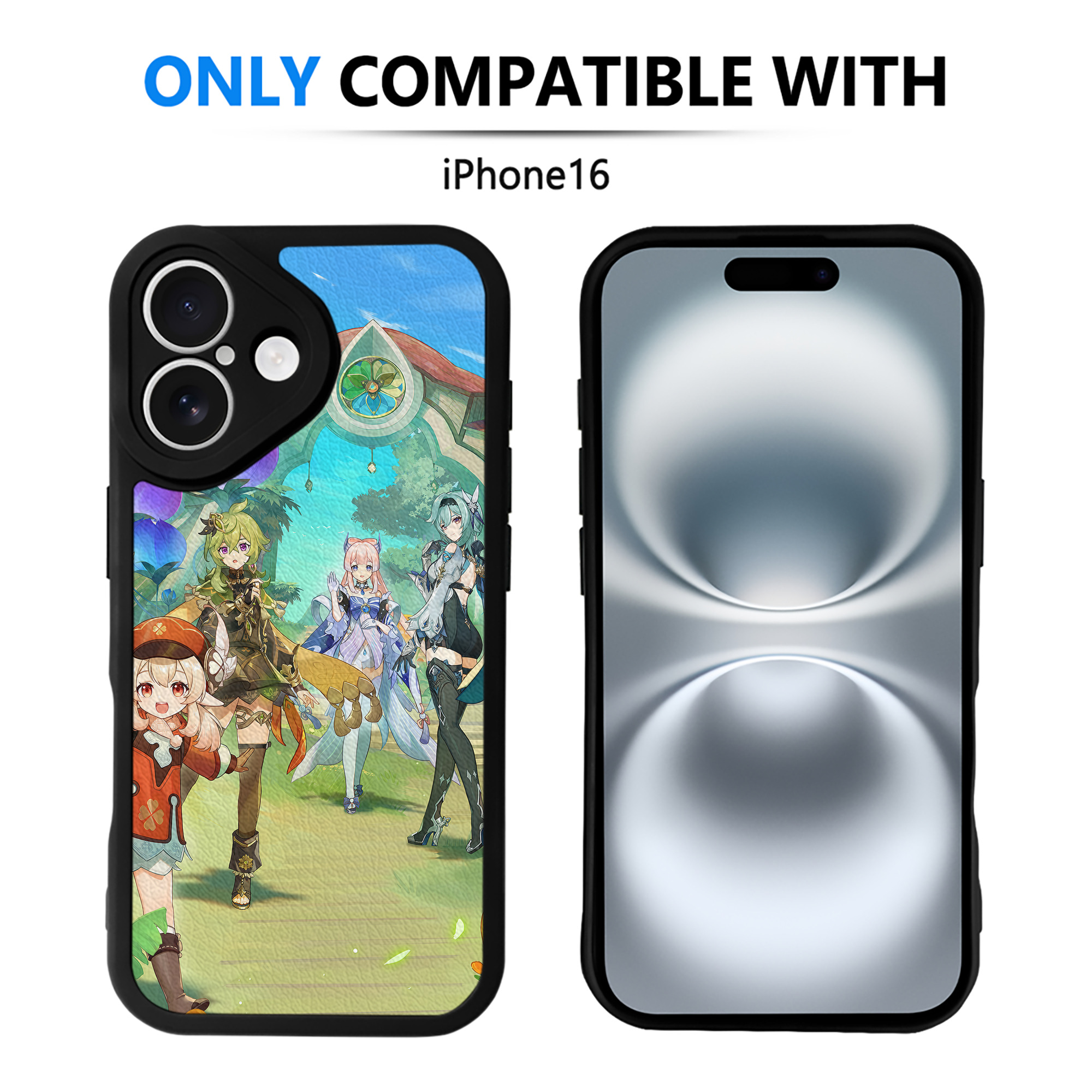 げんし神 genshin 【iPhone 16シリーズ対応】シリコンスマホケース（レザー調） 材質：シリコン